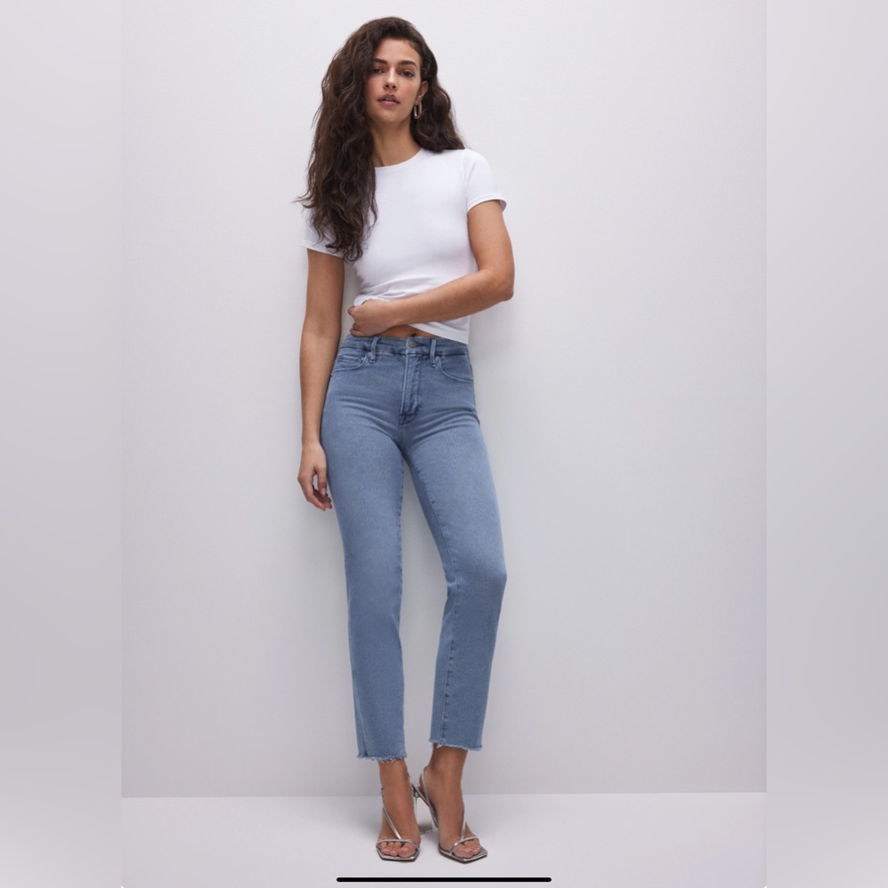 Good American Good Legs Straight Jeans Denim, Size 4/27.